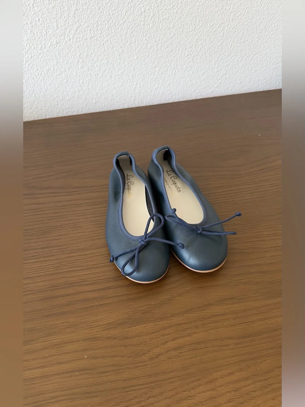 Girls Navy Bow Ballet Flats